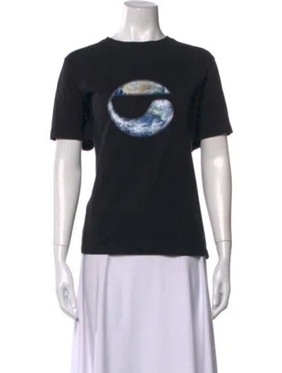 Pre-owned Coperni Graphic Print Crew Neck T-shirt In Black
