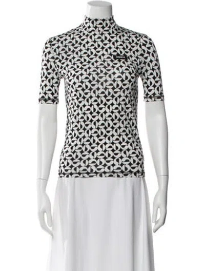 Pre-owned Coperni Graphic Print Mock Neck Top In Black