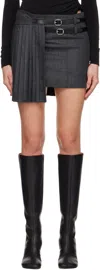 Coperni Gray Pleated Uniform Miniskirt In Gray
