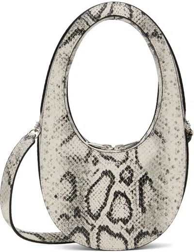 Coperni Snake Swipe Bag In White-grey