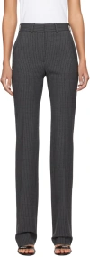 Coperni Pinstripe Tailored Straight Leg Stretch Wool Trousers In Grey