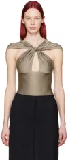 Coperni Gray Twisted Bodysuit In Grey