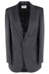 Coperni Gray Wool Blazer With Check Pattern In Gray