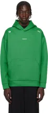 Coperni X Puma Edition Jersey Hoodie In Green Puma