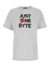 Coperni Grey Crew Neck T-shirt With Front Print In Cotton Woman