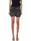 Coperni Asymmetric Cotton Denim Mini Skirt