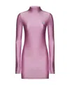 Coperni Half-high Collar Long-sleeved Dress In Pink