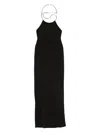 Coperni Suspended Triangle Backless Column Maxi Dress In Black