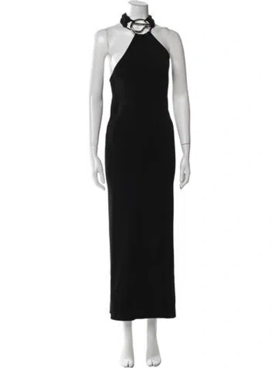 Pre-owned Coperni Halterneck Long Dress In Black