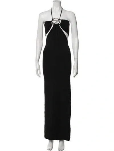 Pre-owned Coperni Halterneck Long Dress In Black