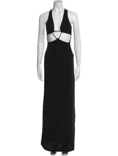 Pre-owned Coperni Halterneck Long Dress In Black