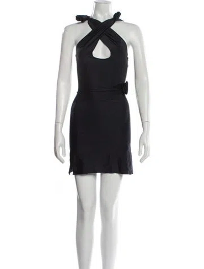Pre-owned Coperni Halterneck Mini Dress In Black