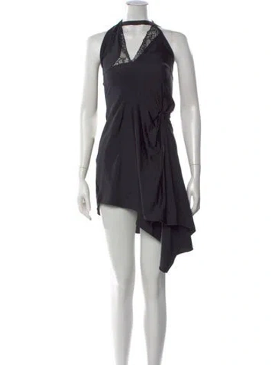 Pre-owned Coperni Halterneck Mini Dress In Blue