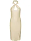 Coperni Open Chest Stretch Jersey Midi Dress In Beige