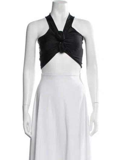 Pre-owned Coperni Halterneck Sleeveless Crop Top In White