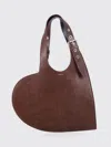 Coperni Heart Shaped Tote Bag With Adjustable Strap In Brown