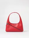 Coperni Diagonal-zip Leather Shoulder Bag In Red