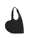 Coperni Heart-shaped Black Calf Leather Tote With Adjustable Handle In Black