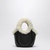 Coperni Black Shearling Mini Bucket Swipe Bag In Black