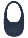 Coperni Oval Denim Swipe Bag Handbag In Blue