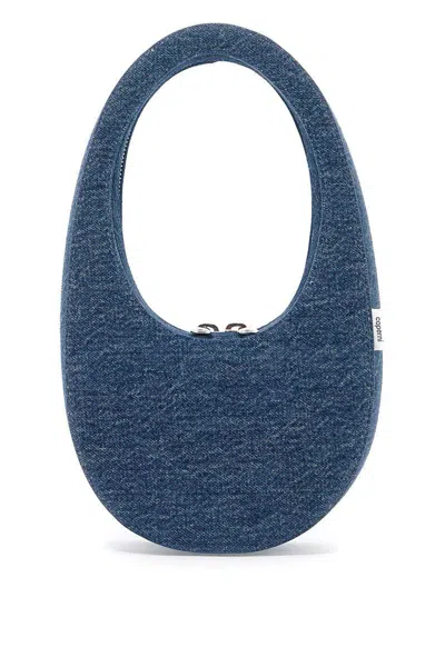 Coperni Mini Swipe Denim Top Handle Bag In Blue Vintage