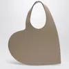 Coperni Heart Beige Leather Tote Bag In Beige