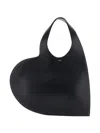 Coperni Women Black Heart Shaped Shoulder Bag With Cut-out On The Handle In Suede Woman In Black