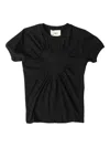 Coperni Heart Gathered T-shirt In Black