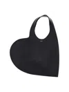 Coperni Heart-shaped Black Bag With Adjustable Shoulder Strap In Black