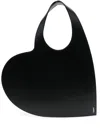Coperni Heart-shape Leather Tote Bag In Black
