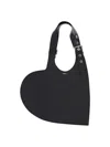 Coperni Heart-shaped Black Calf Leather Tote With Adjustable Handle In Black