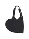 Coperni Heart-shaped Black Calf Leather Tote With Adjustable Handle In Black
