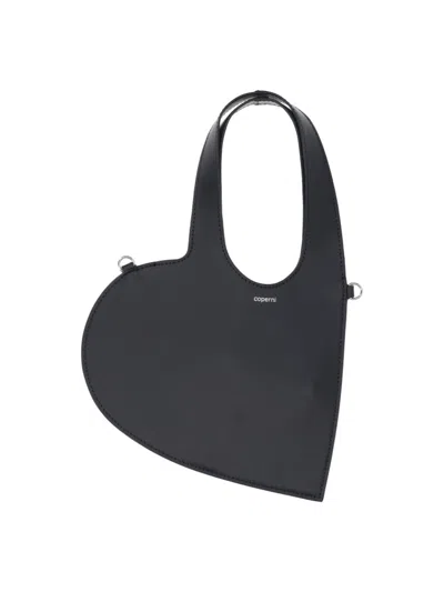 COPERNI COPERNI HEART-SHAPED BLACK LEATHER HANDBAG