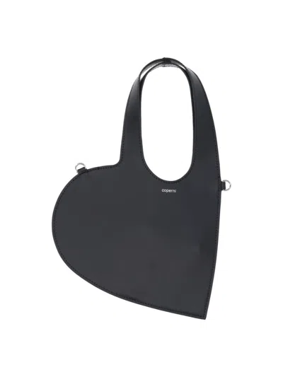 COPERNI HEART-SHAPED BLACK LEATHER HANDBAG