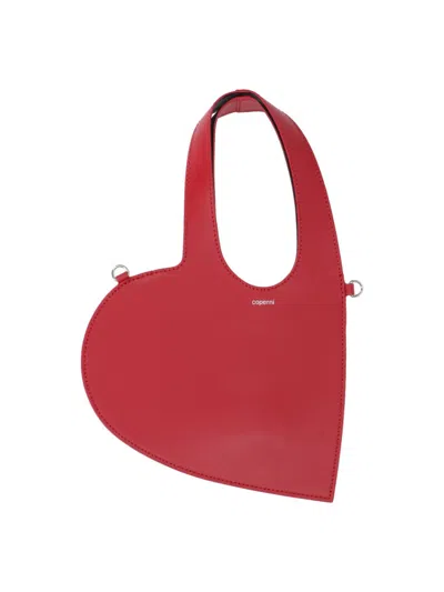 Coperni Heart-shaped Calf Leather Bag With Removable Strap In Red
