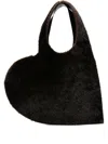 Coperni Heart-shaped Shoulder Bag In Plush Faux Fur In Black