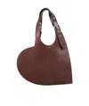 Coperni Heart Shaped Tote Bag With Adjustable Strap In Brown