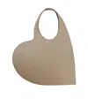 Coperni Heart Beige Leather Tote Bag In Nude