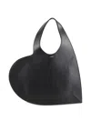 Coperni Heart-shaped Black Bag With Adjustable Shoulder Strap In Black