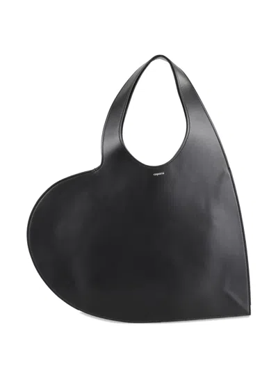Coperni Heart-shaped Leather Clutch Bag In Black