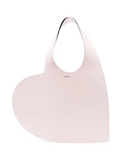 Coperni Heart-shaped Powder Pink Handbag With Logo Print