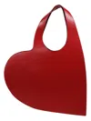 Coperni Red Heart-shaped Handbag With Embossed Logo Lettering On The Front In Leather Woman In Red