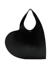 Coperni Heart-shaped Black Bag With Adjustable Shoulder Strap In Black