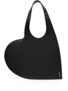Coperni Heart-shape Leather Tote Bag In Black