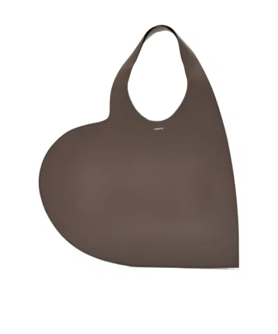 Coperni Heart-shaped Tote Bag In Brown