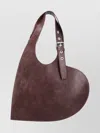 Coperni Heart Shaped Tote Bag With Adjustable Strap In Burgundy
