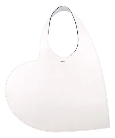 Coperni Heart Shoulder Bag In White