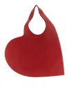 Coperni Red Heart-shaped Handbag With Embossed Logo Lettering On The Front In Leather Woman In Red