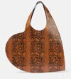 Coperni Heart Sneakeskin-effect Shoulder Bag In Brown