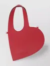 Coperni Red Heart-shaped Handbag With Embossed Logo Lettering On The Front In Leather Woman